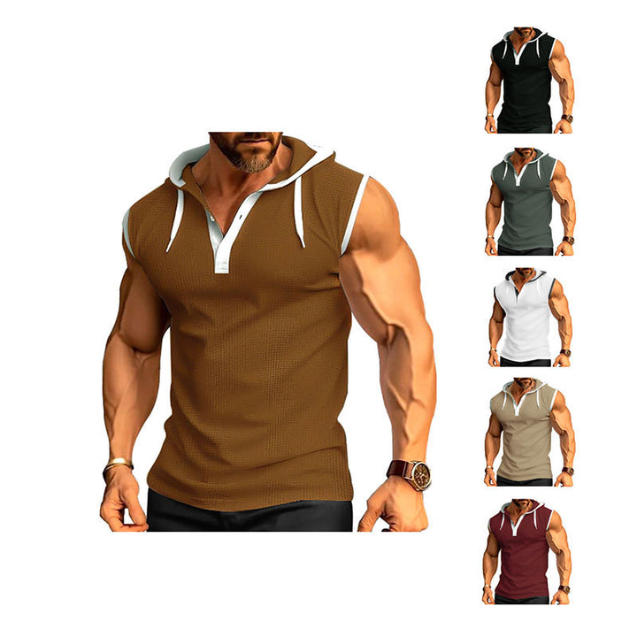 Herren nan ärmelloses Kapuzen-Sportshirt mit Meshstruktur und V-Ausschnitt Echo Archiv