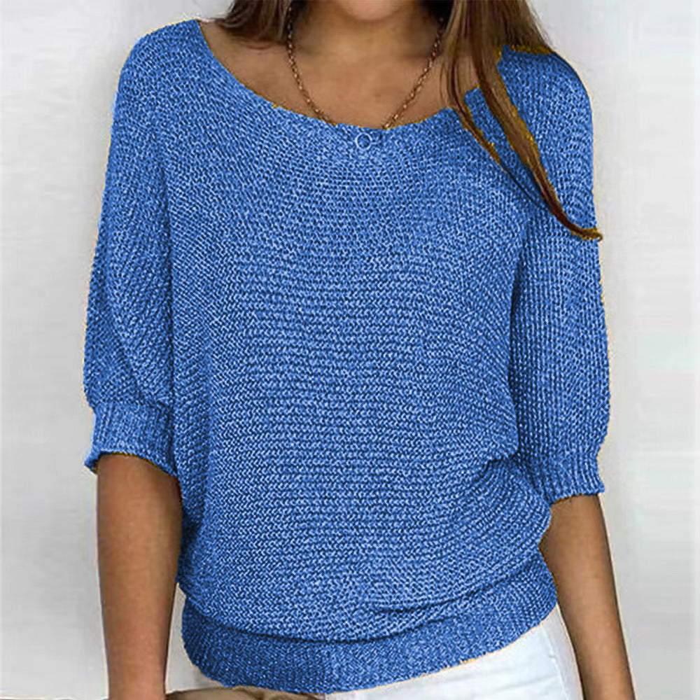 Damen nan legerer kastiger Feinstrickpullover mit weitem Ausschnitt Echo Archiv