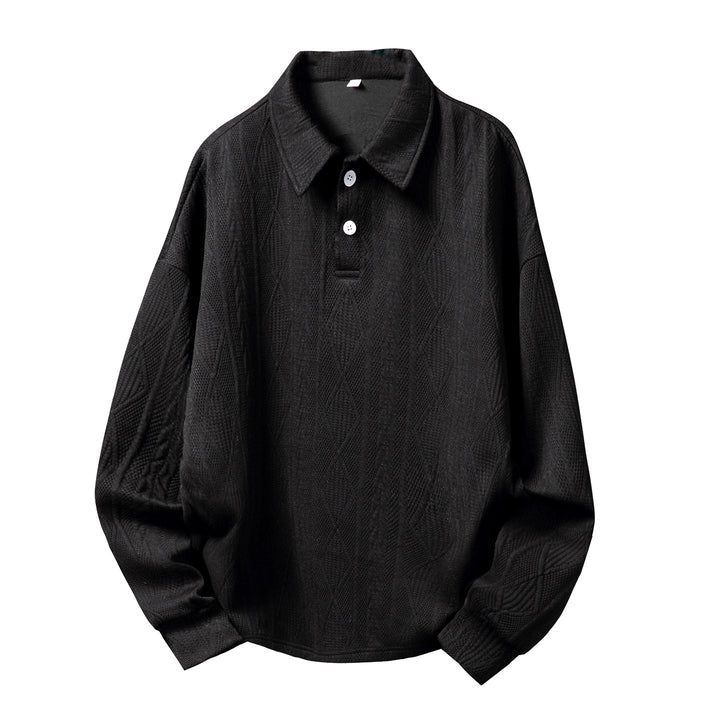 Unisex Oversize Strick-Poloshirt mit Henley-Knopfleiste und Strukturstrick Echo Archiv