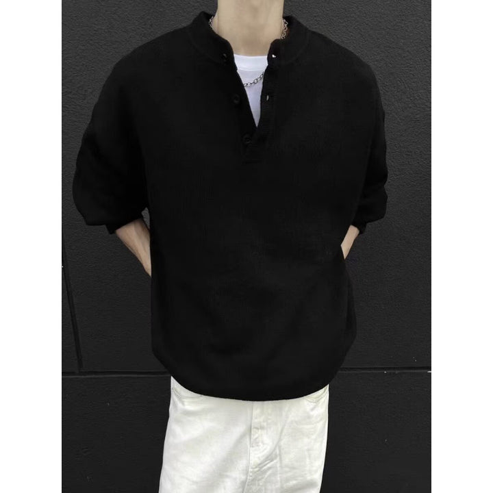 Herren Lässiger Strickpullover mit Knopfleiste Echo Archiv