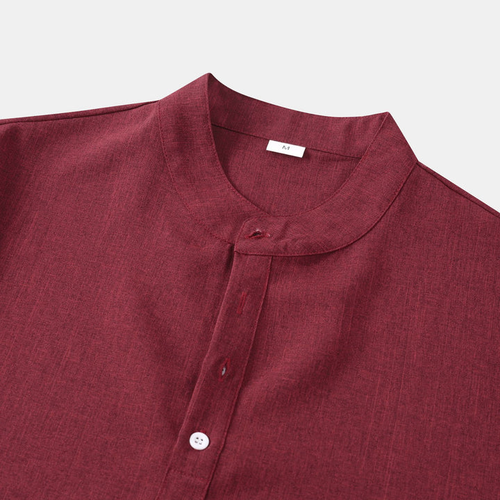 Herren Kurzarm-Hemd mit innovativem Henley-Kragen und lässigem Design Echoarchiv