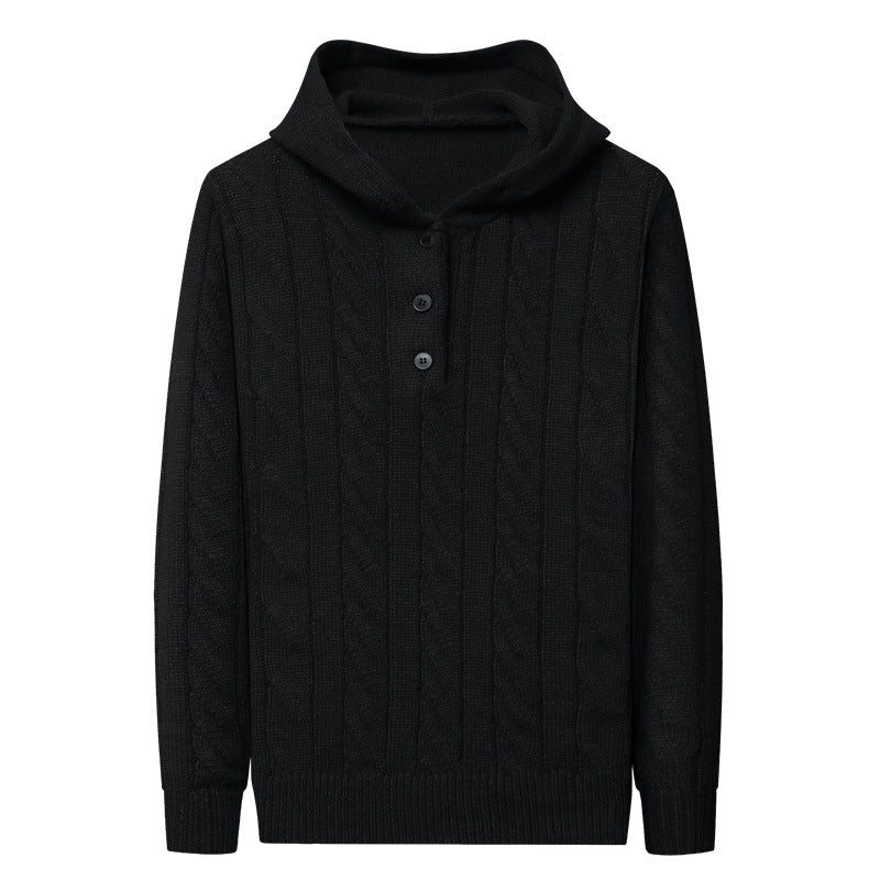 Herren Kapuzenpullover mit strukturierter Strickoptik Echoarchiv