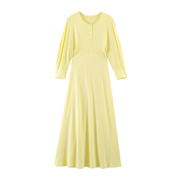 Damen Baumwolle Maxikleid mit langen Ärmeln Echo Archiv