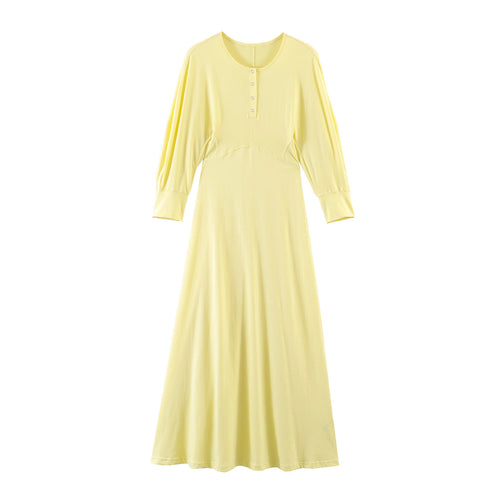 Damen Baumwolle Maxikleid mit langen Ärmeln Echo Archiv
