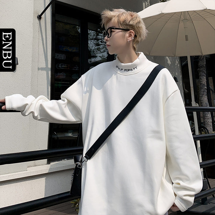 Herren Oversized Stehkragen-Sweatshirt aus Baumwoll-Mix mit Drop-Shoulder Echoarchiv