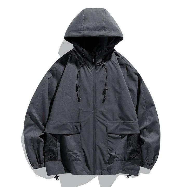 Herren Oversize Utility-Softshelljacke mit Kapuze, aufgesetzten Taschen & verstellbarem Saum Echo Archiv