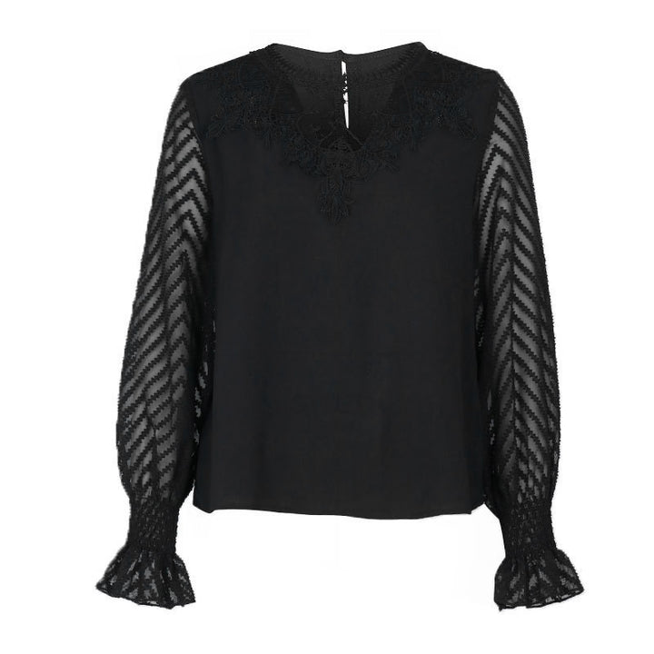 Damen Elegante Bluse mit Spitzenärmel Echo Archiv