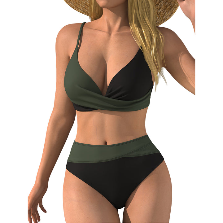 Damen Hochtaillierter Beach-Bikini mit Wickeloberteil Echo Archiv