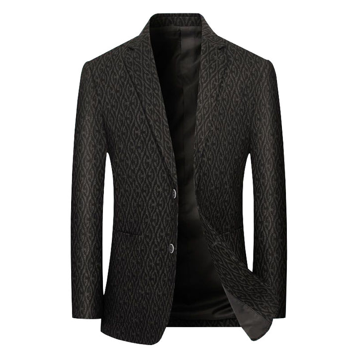 Herren Einreihiges Jacquard-Sakko mit schmaler Silhouette und feiner Struktur – Tianoro