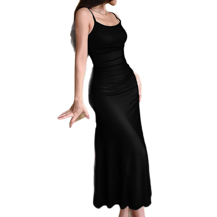 Damen langes Wickelkleid mit eleganter Silhouette und spaghettiträgen Echo Archiv