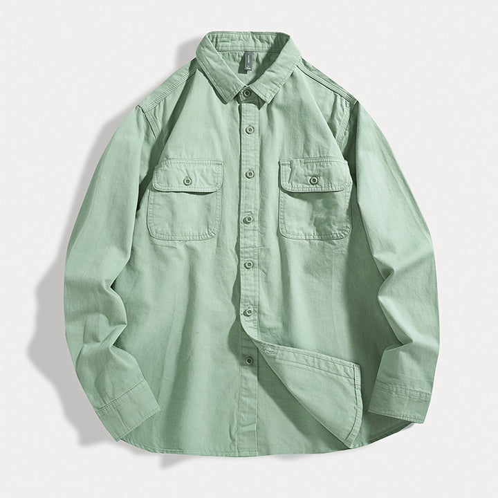 Herren Overshirt aus Baumwoll‑Twill mit Pattentaschen und Relaxed‑Fit Echo Archiv