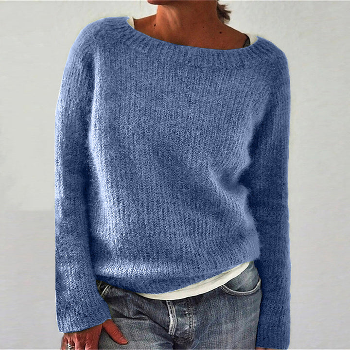 Damen nan kuscheliger Grobstrickpullover mit Rundhalsausschnitt und lockerem Oversize-Schnitt Echo Archiv