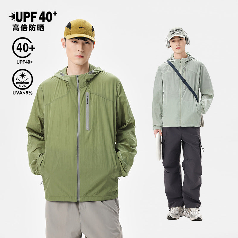 Herren Ultraleichte Packbare Regen- und Windjacke mit Kapuze, versteckter Brusttasche und wasserabweisendem Shell Echo Archiv