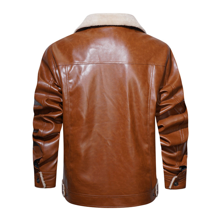 Herren modische Kunstlederjacke mit Teddyfutter Echoarchiv