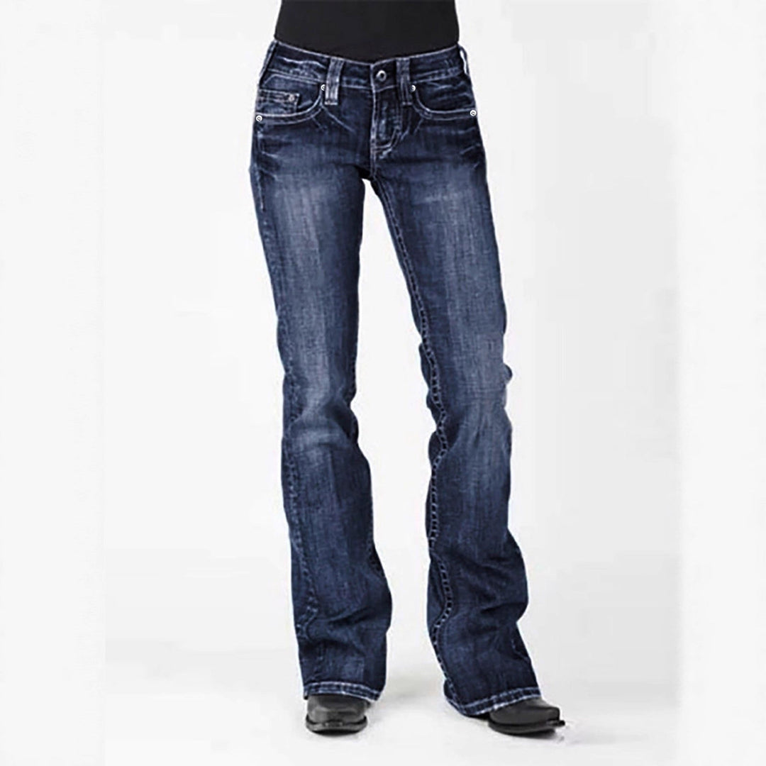 Damen elegante Bootcut JEchoarchivns mit hohem Bund und dezenter Waschung