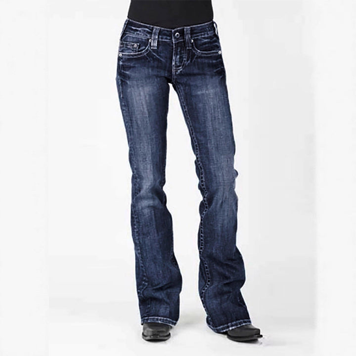Damen elegante Bootcut JEchoarchivns mit hohem Bund und dezenter Waschung