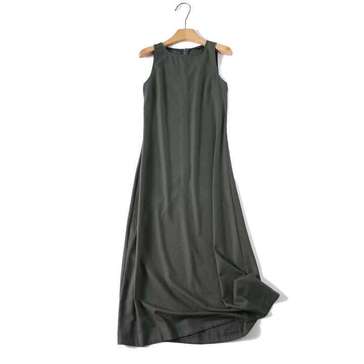 Damen ärmelloses Maxikleid mit elegantem Schnitt aus fließendem Stoff Echo Archiv