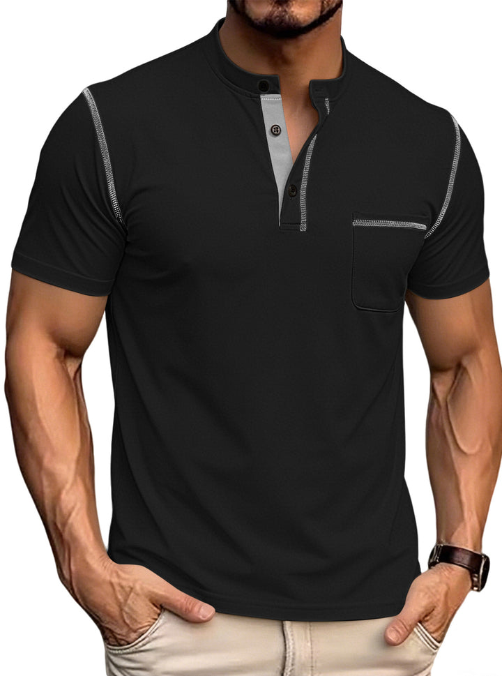 Herren Polo-Shirt mit gestreiftem Kragen Echoarchiv