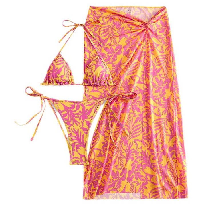 Damen Bikini mit floralem Muster und eleganter Strandumhüllung Echo Archiv