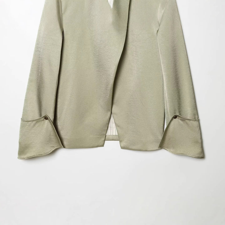 Damen Asymmetrischer Cape-Mantel mit Stehkragen und Zierknopfleiste Echo Archiv