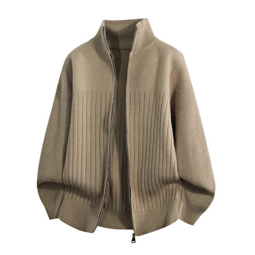Herren modische Strickjacke mit hohem Kragen und strukturiertem Design Echoarchiv