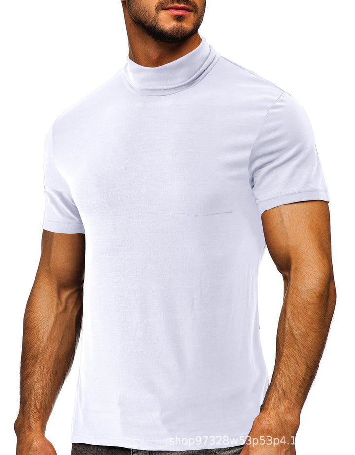 Herren modisches Kurzarm-T-Shirt mit hochschlagbarem Kragen Echoarchiv