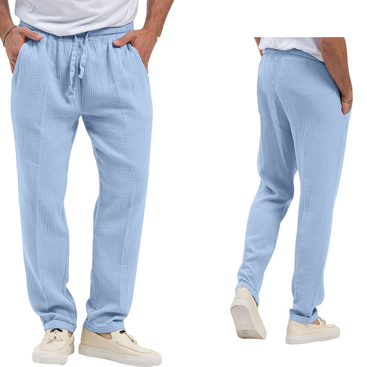 Herren nan lässige Leinen-Relaxhose mit elastischem Tunnelzugbund und praktischen Seitentaschen Echo Archiv