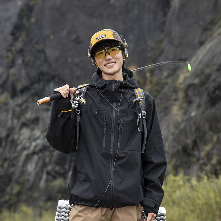 Herren Technische Regen-Softshell-Jacke mit Kapuze, Reißverschluss und verstellbarem Saum Echo Archiv
