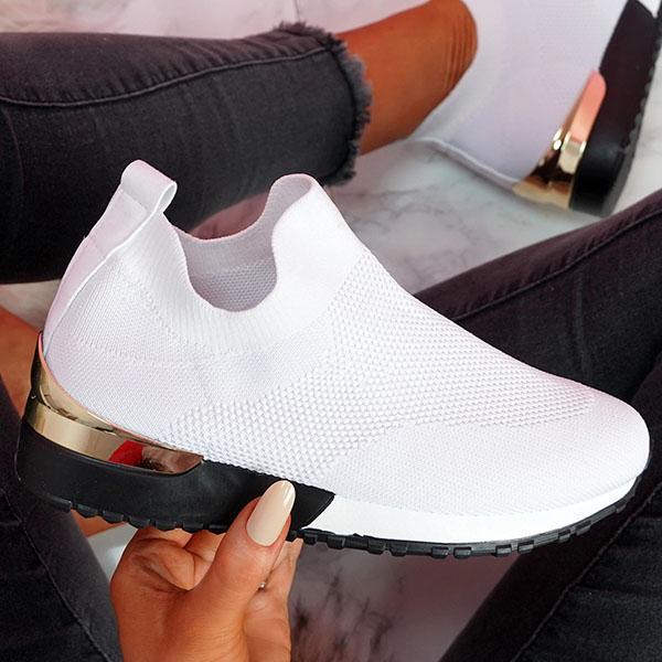 Damen Sockensneaker mit gestricktem Obermaterial und Keilsohle Echoarchiv