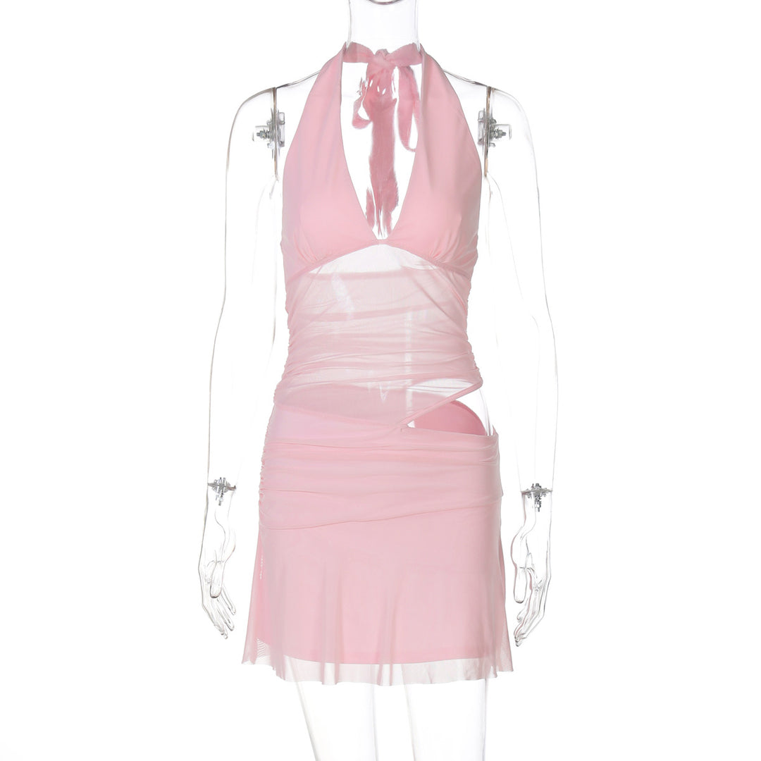 Damen Verspieltes Wickelkleid mit Neckholder-Design und Raffung Echo Archiv