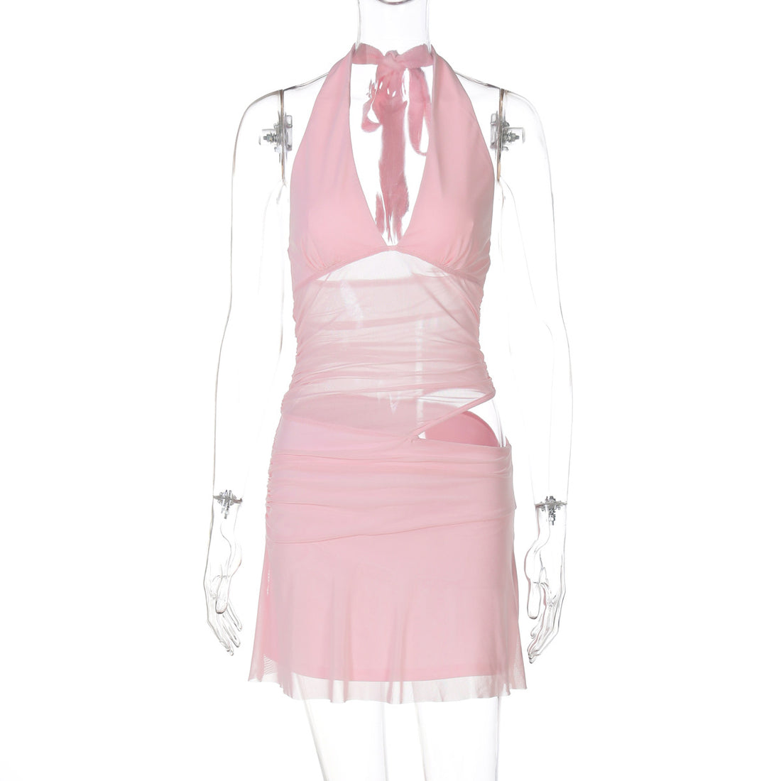 Damen Verspieltes Wickelkleid mit Neckholder-Design und Raffung – Élara