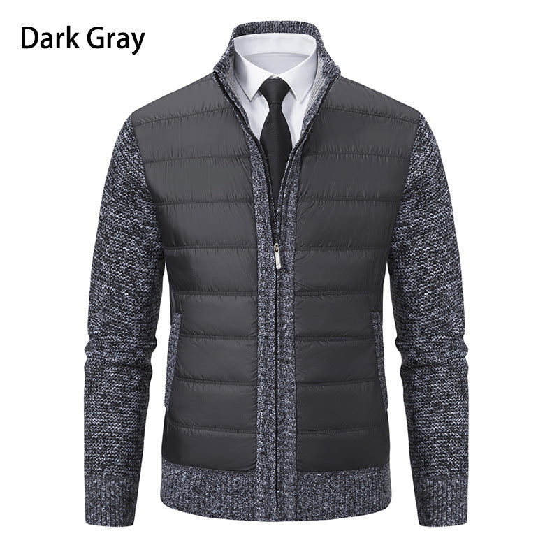 Herren nan gesteppte Hybrid-Strickjacke mit Stehkragen Reißverschluss und Eingrifftaschen Echo Archiv