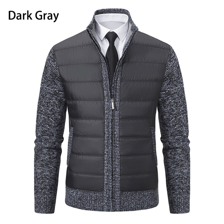 Herren nan gesteppte Hybrid-Strickjacke mit Stehkragen Reißverschluss und Eingrifftaschen Echo Archiv