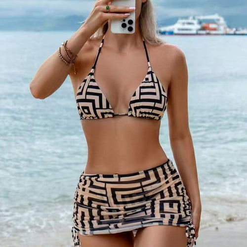 Damen Bikini-Set mit herausnehmbarem Bustier-Oberteil und verstellbarem Wickelrock Echo Archiv