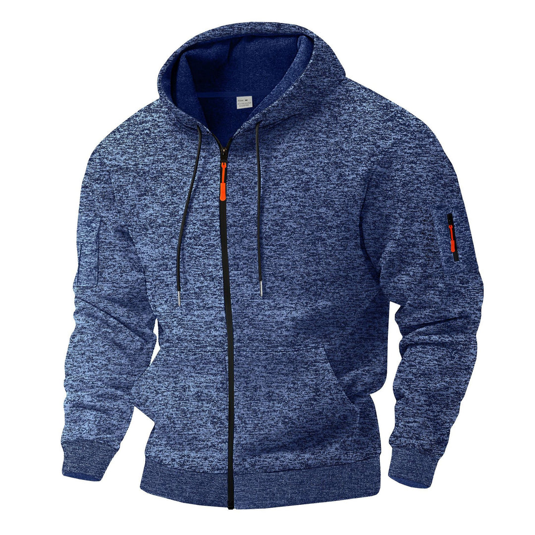 Herren sportliche Zip-Hoodie mit funktionalen Taschen Echoarchiv