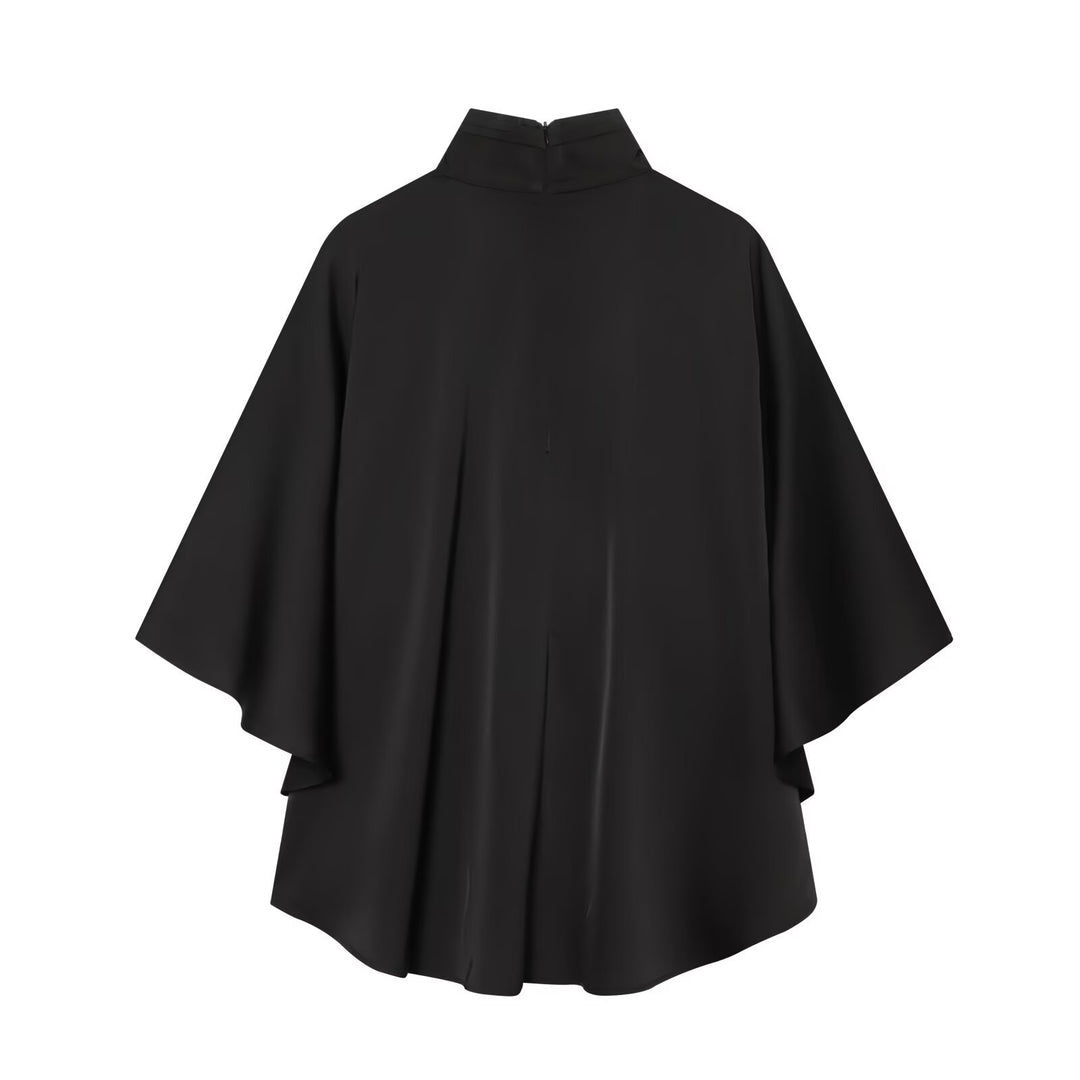 Damen Cape‑Mantel mit asymmetrischem Lagenfall und Stehkragen Echo Archiv