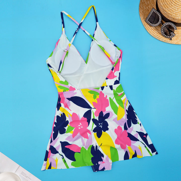 Damen Floral gestalteter Strandanzug Echo Archiv