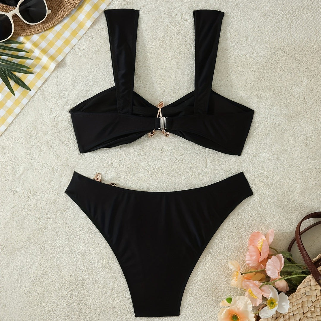 Damen Elegantes Bikini-Set mit glamourösen Sternenapplikationen Echo Archiv