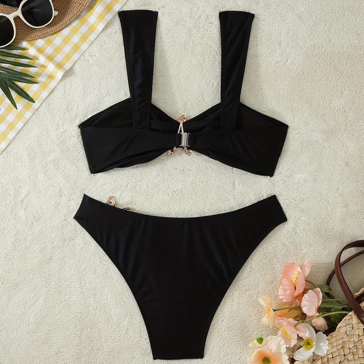 Damen Elegantes Bikini-Set mit glamourösen Sternenapplikationen Echo Archiv
