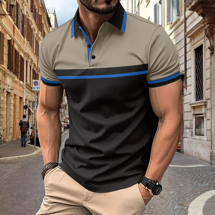 Herren Polohemd mit modernem Farbblockdesign Echoarchiv