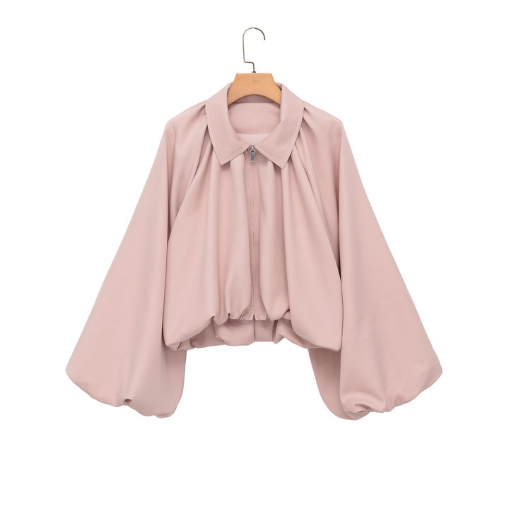 Damen Voluminöse Cropped Cape‑Jacke mit Ballonärmeln und Reißverschluss Echo Archiv
