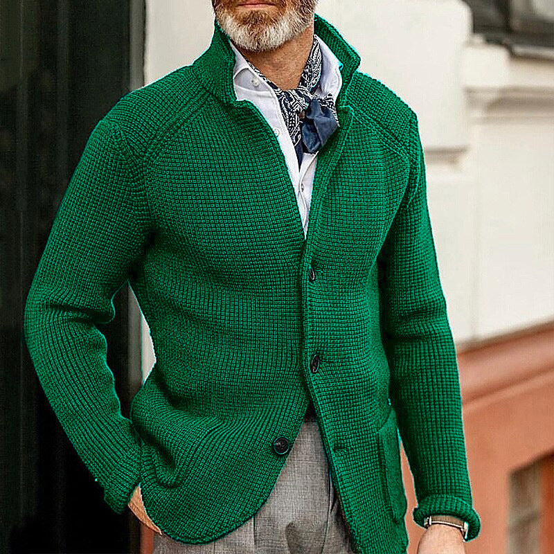 Herren Strickjacke mit Stehkragen und Strukturstrick Echo Archiv