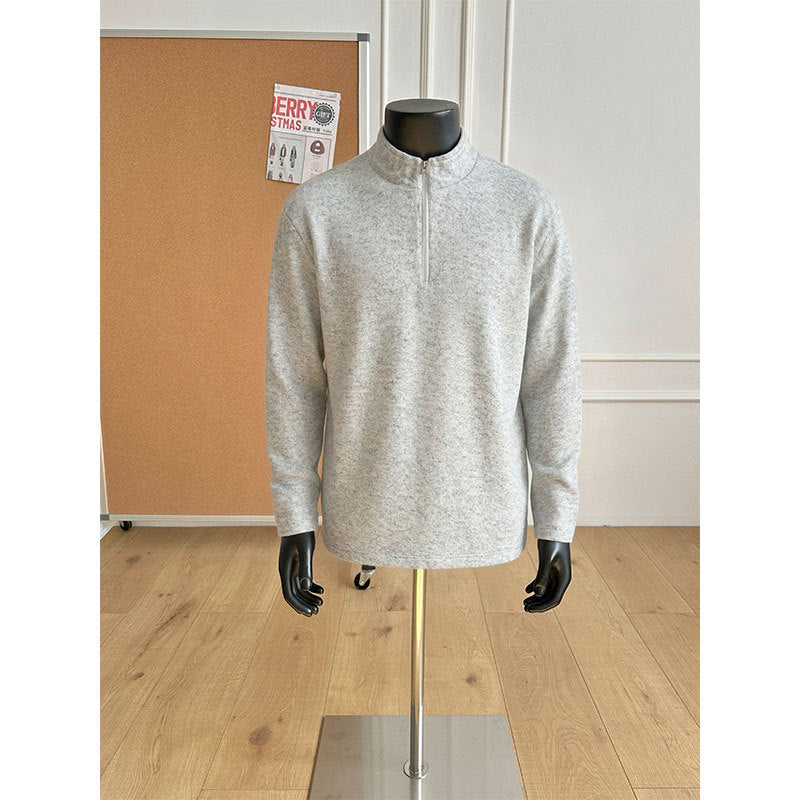 Herren Halbzip-Strickpullover mit Stehkragen und melierter Struktur Echo Archiv