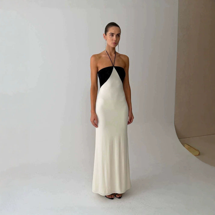 Damen Elegantes Abendkleid mit schimmerndem Oberteil und schmalem Schnitt Echo Archiv