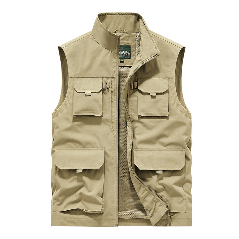 Herren Multifunktionale Outdoorweste mit Mehrfach-Taschen und atmungsaktivem Meshfutter Echoarchiv