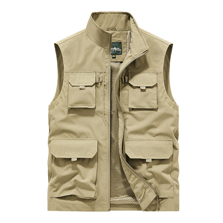 Herren Multifunktionale Outdoorweste mit Mehrfach-Taschen und atmungsaktivem Meshfutter Echoarchiv