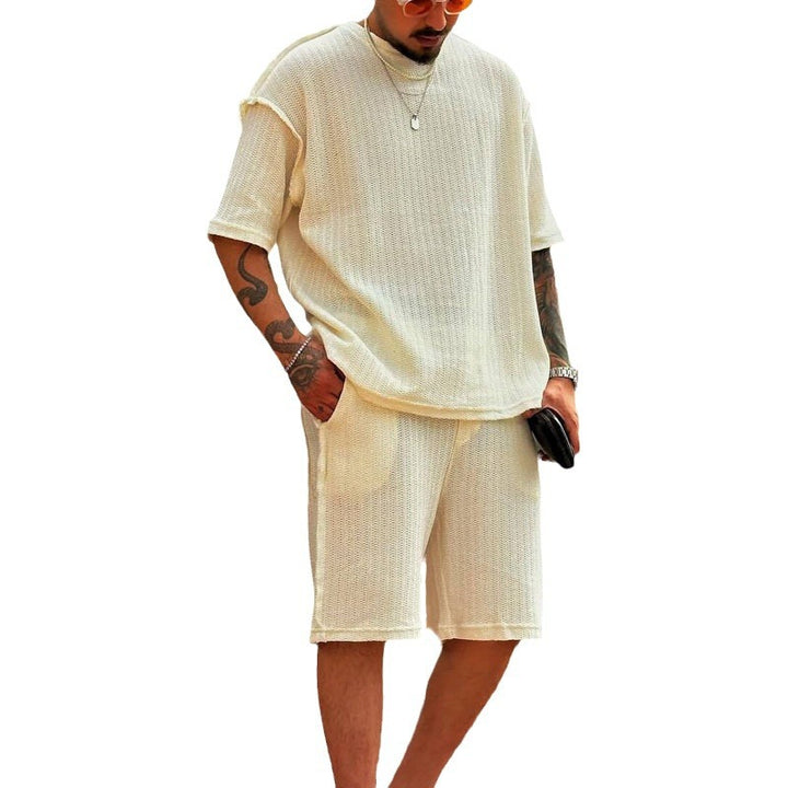 Herren lässiges Oversized-Strickshirt mit luftiger Webstruktur Echoarchiv