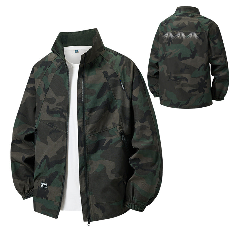 Herren leichte Outdoor-Jacke mit hohem Kragen Echo Archiv