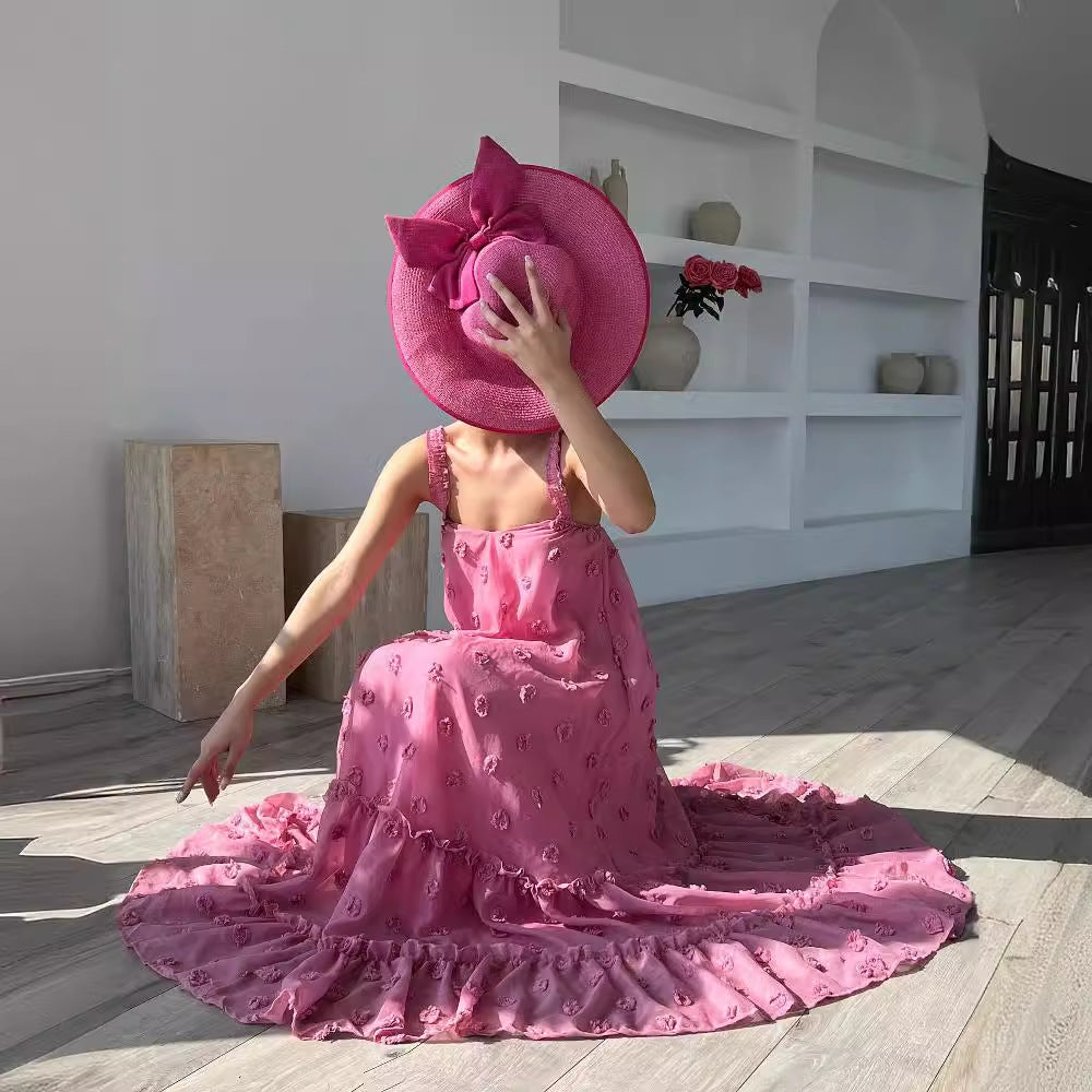 Damen Sommerliches Maxikleid mit floralem Relief und voluminösem Saum Echo Archiv