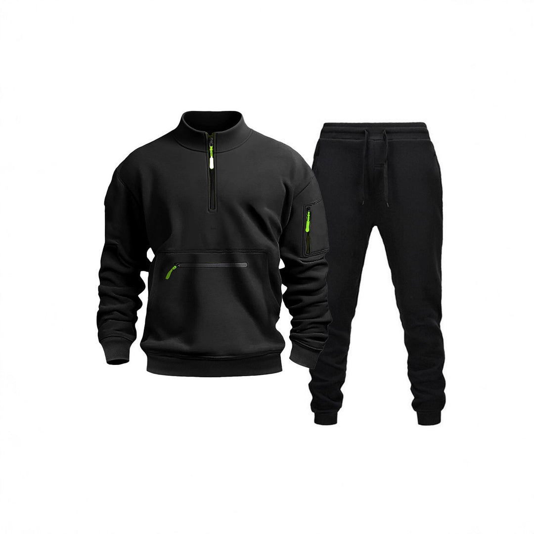 Herren Sportliches Freizeit-Set mit praktischen Reißverschlusstaschen und modernem Schnitt Echoarchiv